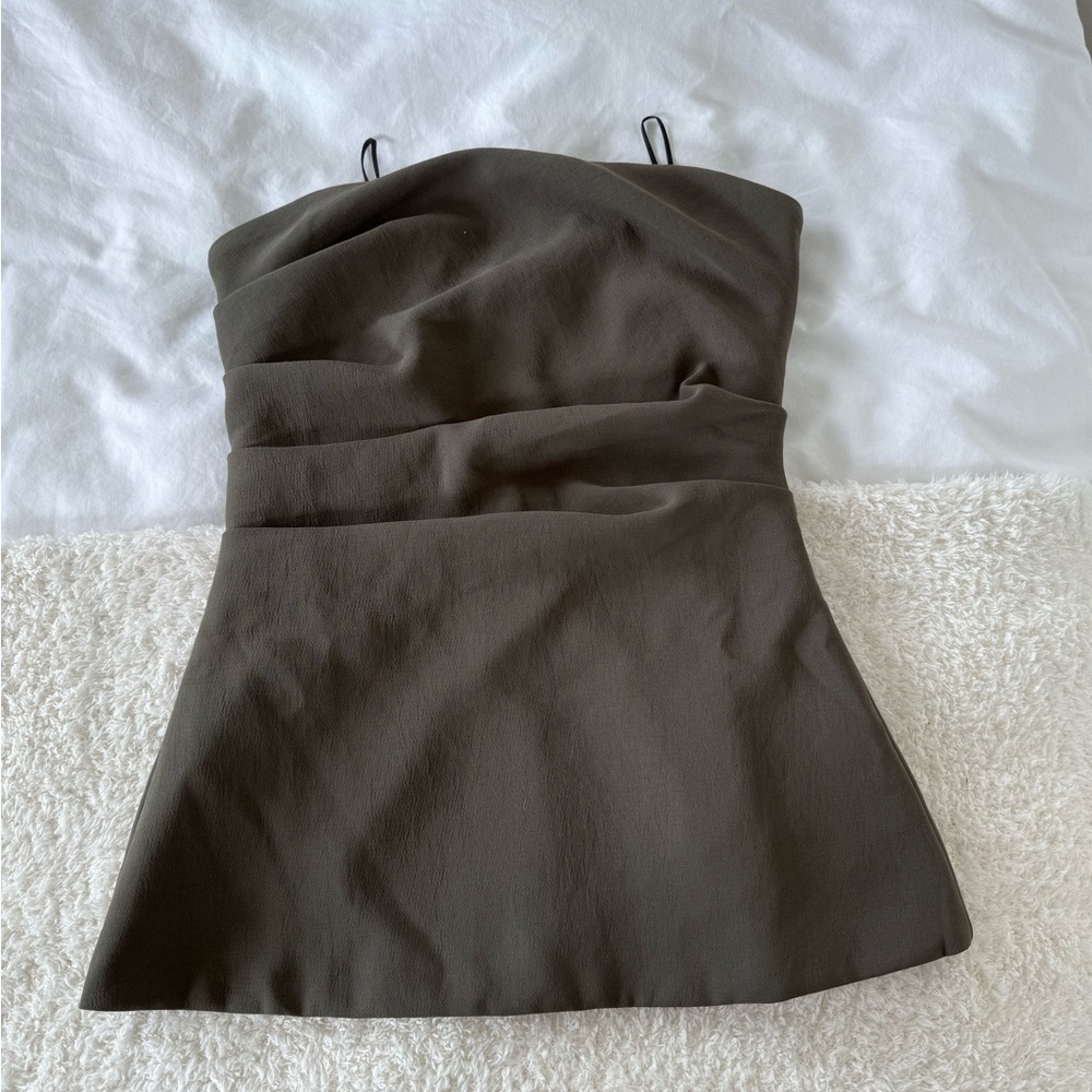 Aritzia Olive Green Strapless Top